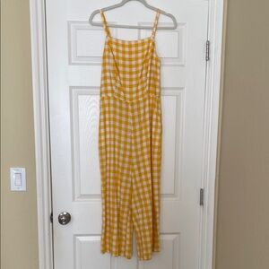 Yellow Gingham Jumpsuit. Size M